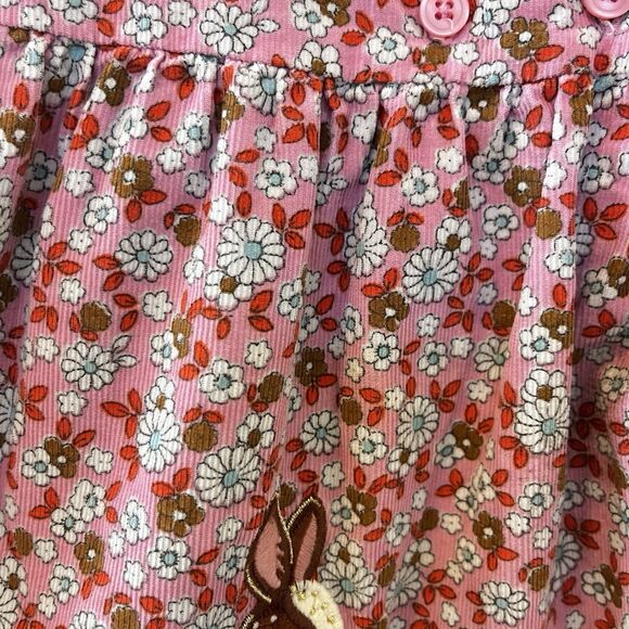 Baby Boden Pink Deer Vintage Daisy Applique Corduroy Pinnie Dress 18-24 Months - Picture 9 of 16